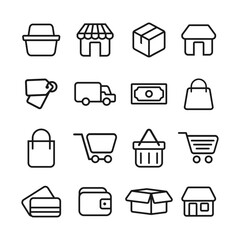 online shopping and online store icon