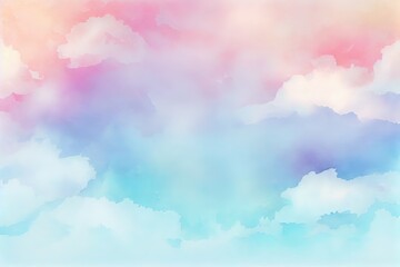 Fototapeta na wymiar Hand painted watercolor pastel sky cloud background, soft color