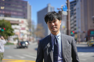 街中のビジネスマン