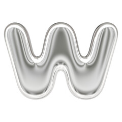 3d Silver Letter W