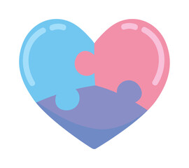 heart puzzles autism day