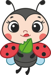 Cute Ladybug Cartoon Illustration