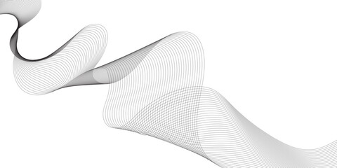 Abstract wave lines on transparent background with white smooth element swoosh speed wave modern stream background. 