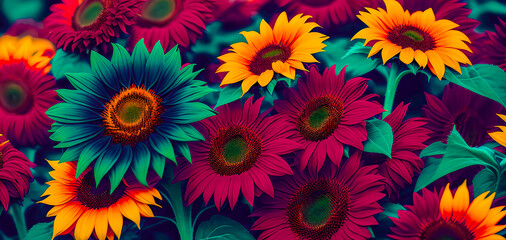 Fototapeta na wymiar colorful flower background. Generative Ai