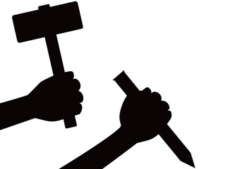 解体工事の作業をしているアイコン。