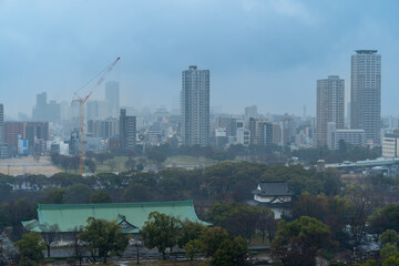 Fototapeta na wymiar 大阪城天守閣から見る南側風景 