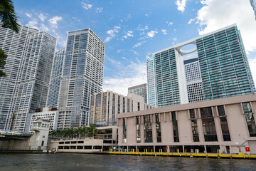 miami metropolis with skyscraper architecture at daylight. image of metropolis with skyscraper