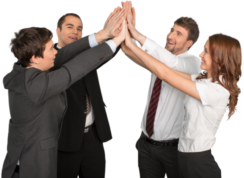 Confident Business team isolated on white background