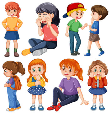 Set of children cartoon character
