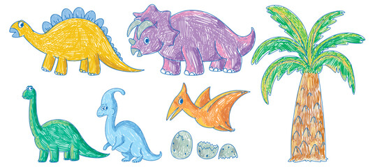 Simple children scribble of dinosaur © GraphicsRF