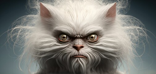 A closeup of a very mad kitten