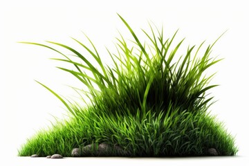 Isolated green grass against a white background. Generative AI