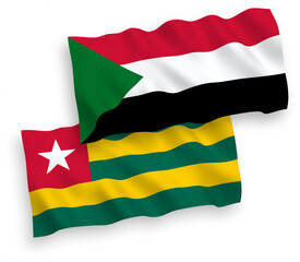 Obraz premium Flags of Togolese Republic and Sudan on a white background