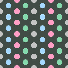 Polka dot seamless pattern with regular rows