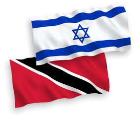 Flags of Republic of Trinidad and Tobago and Israel on a white background