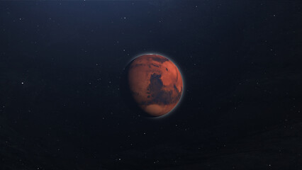 Planet Mars Beautiful Space Scene
