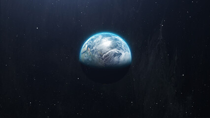 Planet Earth Beautiful Space Scene 3D Rendering