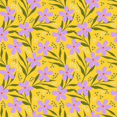 Folk art floral seamless pattern background.