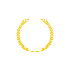 Golden laurel wreath template vector graphics