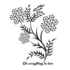Biblical Phrase with Floral Design. Christian typography for print or use as poster, card, flyer or T shirt