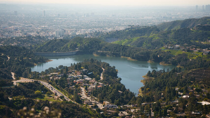 lake in the green hills