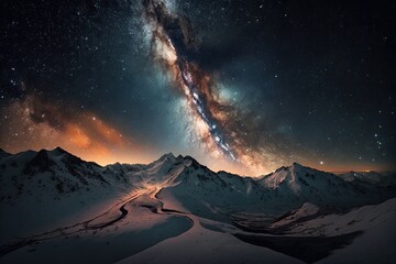 Plakat Milky Way. Generative AI