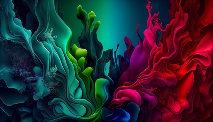 Fototapeta na wymiar A gradient of jewel tones that blend together opulently to create a glamorous and regal abstract background, Generative AI, illustration