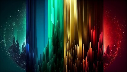 A gradient of jewel tones that blend together opulently to create a glamorous and regal abstract background, Generative AI, illustration