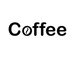 vector icon. Logo for coffee or coffee shop. Coffee bean instead of the letter o
