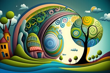 Earth day concept and nature background template. Ecology and environment conservation concept, Generative AI