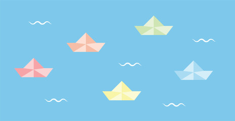 Obraz premium illustration of a origami boats vector