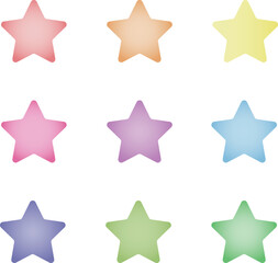 set of colorful stars vector
