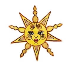 sun cartoon illustration in the ethno style 
