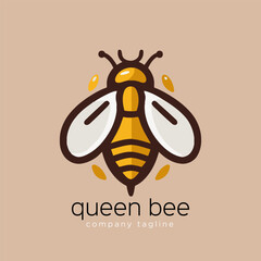 Bee logo design template. Honey bee vector illustration. Honey bee icon.