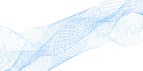 Abstract blue wave lines on transparent background. Digital frequency track equalizer. Abstract frequency sound wave lines and twisted curve lines background.