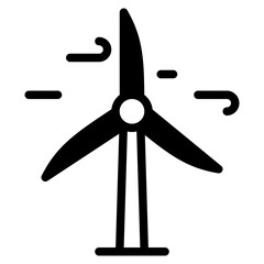 wind turbine icon with solid line style and 64 px base. Suitable for website design, logo, app, ui and etc.