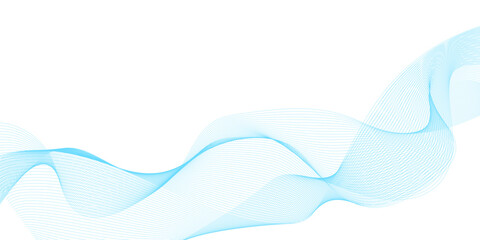 Abstract blue wave lines on transparent background. Digital frequency track equalizer. Abstract frequency sound wave lines and twisted curve lines background.