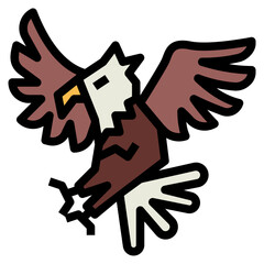 Eagle filled outline icon style