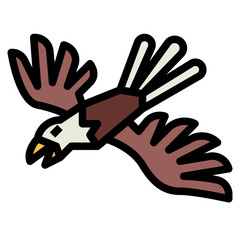 Eagle filled outline icon style