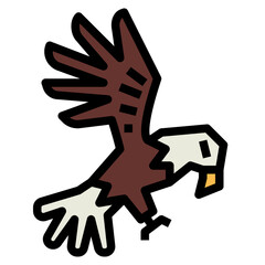 Eagle filled outline icon style