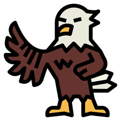 Eagle filled outline icon style