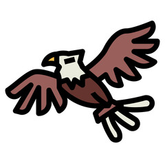 Eagle filled outline icon style