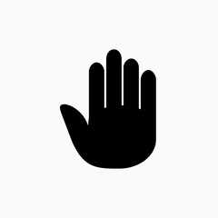 Hand Stop Sign Icon. Prohibition Illustration As a Simple Vector Sign & Trendy Symbol.   
