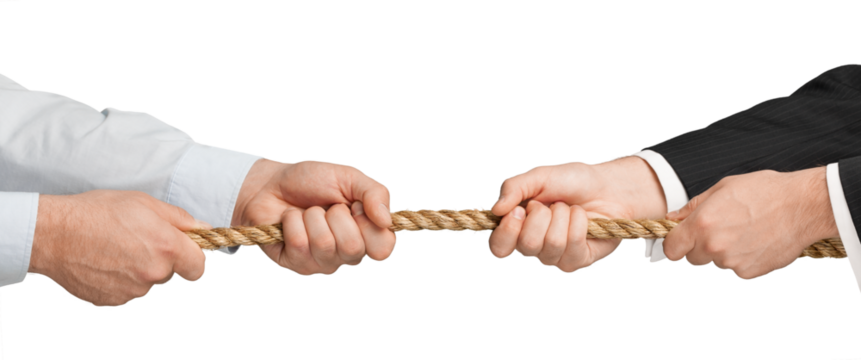 Conflict tug-of-war business combative rope fighting determination