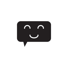 happy face chat bubble vector for Icon Website, UI Essential, Symbol, Presentation