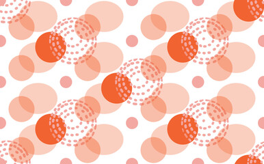 Trendy vector pattern with hand drawn dots and circles. Doodles and different shapes