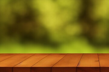 empty wooden table and grass