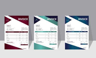 modern invoice design template for business presentation