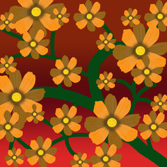 flower arrangements with green stalks and flowers that are dark brown and light brown