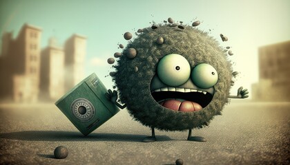 an alien visiting that is about to pop of explode.